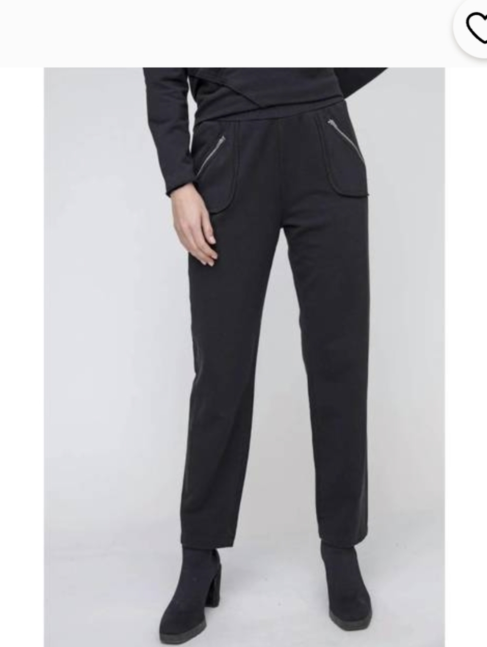 Liv By Habitat Black Straight-Leg Zip-Pocket Pants SZ.XL NWT